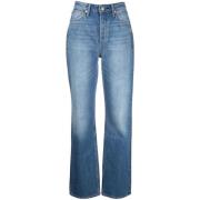 Rag & Bone Blå High-Rise Straight Jeans Blue, Dam