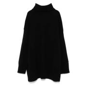 Pinko Casual Svart Ull Turtleneck Sweater Black, Dam