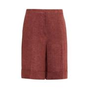 Marina Rinaldi Linn Bermuda Shorts med Stiligt Snitt Brown, Dam