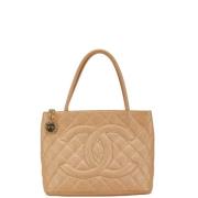 Chanel Vintage Pre-owned Laeder totevskor Beige, Dam