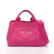 Prada Vintage Pre-owned Canvas prada-vskor Pink, Dam