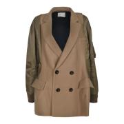 Sacai Beige Kappor för Kvinnor Beige, Dam