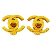 Chanel Vintage Pre-owned Metall rhngen Yellow, Dam