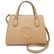 Gucci Vintage Pre-owned Laeder gucci-vskor Beige, Dam