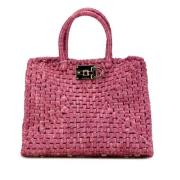 Salvatore Ferragamo Pre-owned Pre-owned Raffia handvskor Purple, Dam