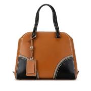 Prada Vintage Pre-owned Laeder handvskor Brown, Dam