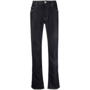 Giorgio Armani Blå Straight Jeans med 5 Fickor Blue, Herr