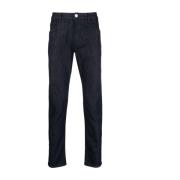 Giorgio Armani Blå Straight Jeans med 5 Fickor Blue, Herr