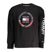 Tommy Hilfiger Svart Sweatshirt med Tryck och Långa ärmar Black, Herr