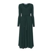 Proenza Schouler Grön Maxi Wrap Klänning i Matt Crepe Green, Dam