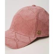 Twinset Rosa Sammet Baseballkeps med Oval T Brodyr Pink, Unisex