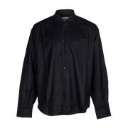 Laneus Flanell overshirt. Italiensk stil. Over fit. Black, Herr