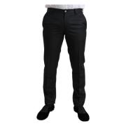 Dolce & Gabbana Elegant Slim Fit Klänning Byxor Black, Herr