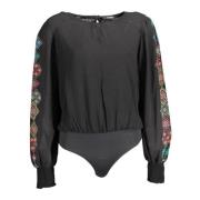 Desigual Långärmad Body Topp Svart Black, Dam