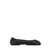 Tory Burch Svarta Nappa Läder Minnie Ballerinaskor Black, Dam