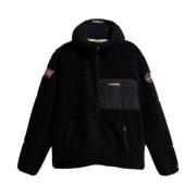 Napapijri Logo Patch Fleecejacka Black, Herr