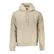 Calvin Klein Beige hoodie med brodyr och tryck Beige, Herr