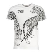 Cavalli Class Kortärmad Herr Vit Tee Logo Print White, Herr