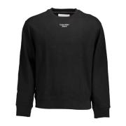 Calvin Klein Svart Herr Sweatshirt Långärmad Print Black, Herr