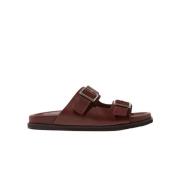 Scarosso Bordeaux Lädersliders Brown, Dam