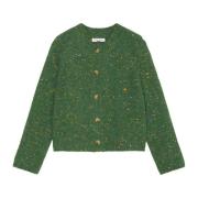 Marc O'Polo Bouclé cardigan relaxed Green, Dam