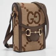 Gucci Vintage Pre-owned Canvas axelremsvskor Beige, Dam