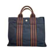 Hermès Vintage Pre-owned Canvas handvskor Blue, Dam