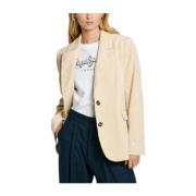 Pepe Jeans Beige Corduroy Blazer Jacka Beige, Dam