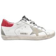 Golden Goose Superstar White and Red Star Sneakers White, Dam