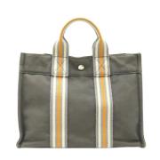 Hermès Vintage Pre-owned Canvas handvskor Green, Dam