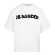 Jil Sander Vit Crew Neck Tee White, Dam