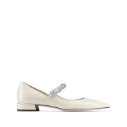 Jimmy Choo Läderskor med Kristallutsmyckning Beige, Dam