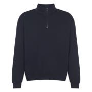 Auralee Hög Mätare Sweat Half Zip Tröja Blue, Herr