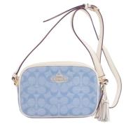 Coach Pre-owned Pre-owned Canvas axelremsvskor Blue, Dam