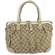 Gucci Vintage Pre-owned Canvas handvskor Beige, Dam