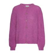 American Dreams Mjuk Alpacka Cardigan Pärlemor Lila Purple, Dam