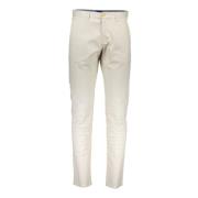 Gant Beige Herrbyxor 4 Fickor Knapp Dragkedja Logo Beige, Herr