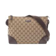 Gucci Vintage Pre-owned Canvas axelremsvskor Beige, Dam