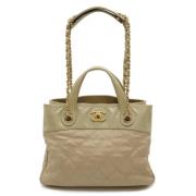 Chanel Vintage Pre-owned Laeder chanel-vskor Beige, Dam