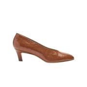 Scarosso Croco Almond Shape Pumps Brown, Dam