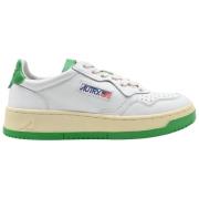 Autry Låg Läder Logotyp Grön Tonic Sneakers White, Dam