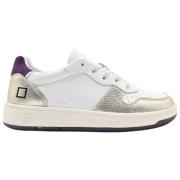 D.a.t.e. Laminerad Vit-Platina Court Sneakers White, Dam