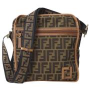 Fendi Vintage Pre-owned Canvas axelremsvskor Brown, Dam