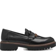 Tamaris Svart Läder Avslappnade Loafers Black, Dam