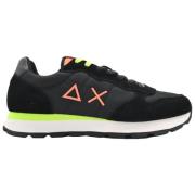 Sun68 Svarta Nylon Sneakers Tom Fluo Black, Herr