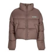 Karl Kani Crop Puffer Jacket med Sport Patch Pink, Dam