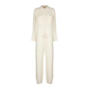 Laneus Stickad Jumpsuit med Fickor White, Dam