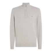 Tommy Hilfiger Ull Half-Zip Tröja Gray, Herr