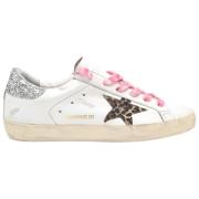 Golden Goose Leopard Horsy Glitter Sneakers White, Dam