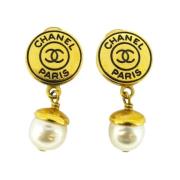 Chanel Vintage Pre-owned Tyg rhngen Yellow, Dam